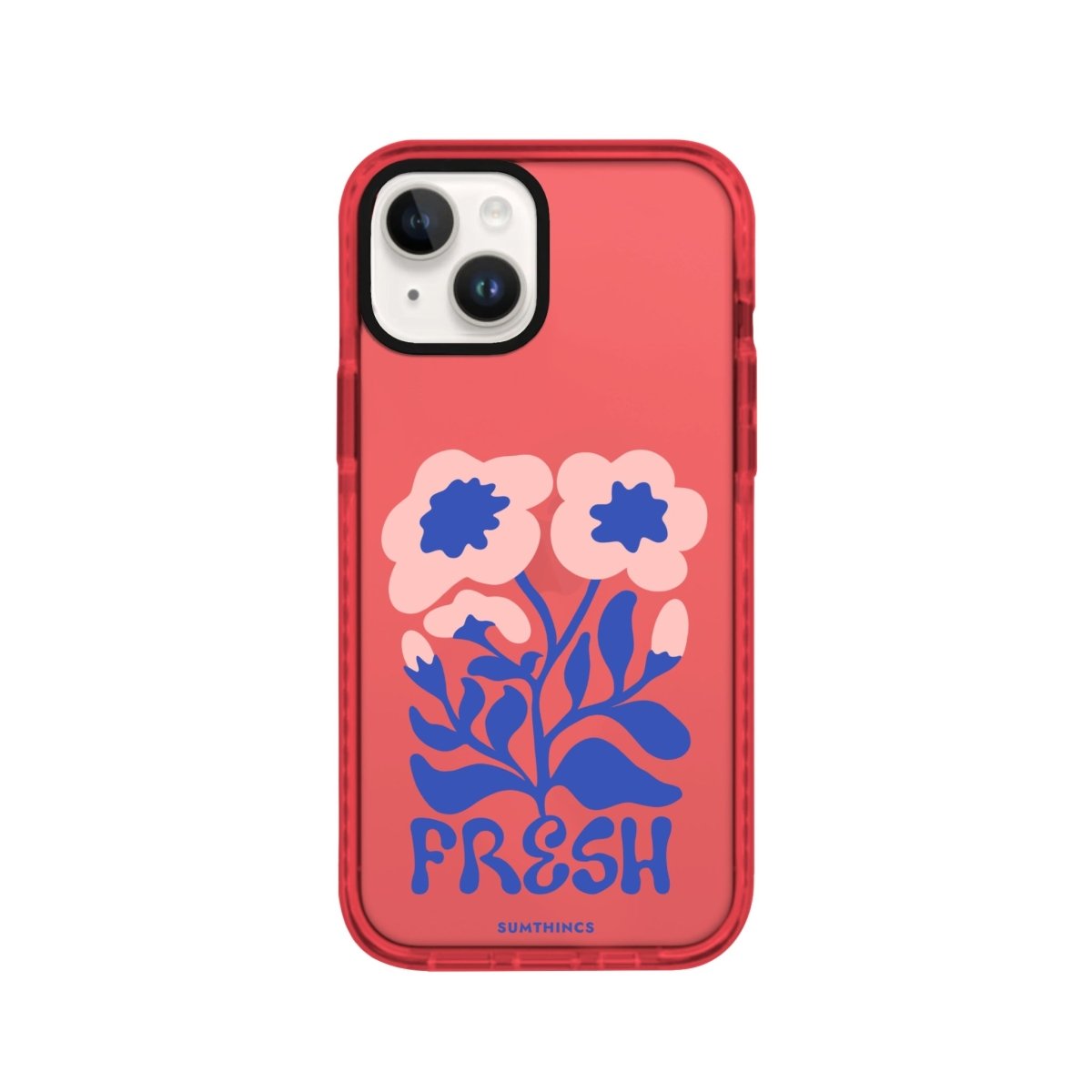 iPhone 14 Plus Fresh Flowers Procase Şeffaf Telefon Kılıfı Kırmızı - SUMTHINCS
