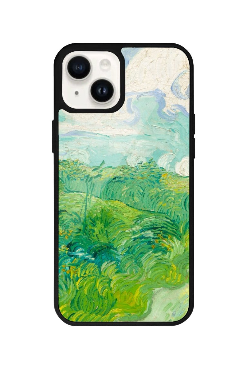 iPhone 14 Plus Green Wheat Fields Glossy Cam Telefon Kılıfı - SUMTHINCS