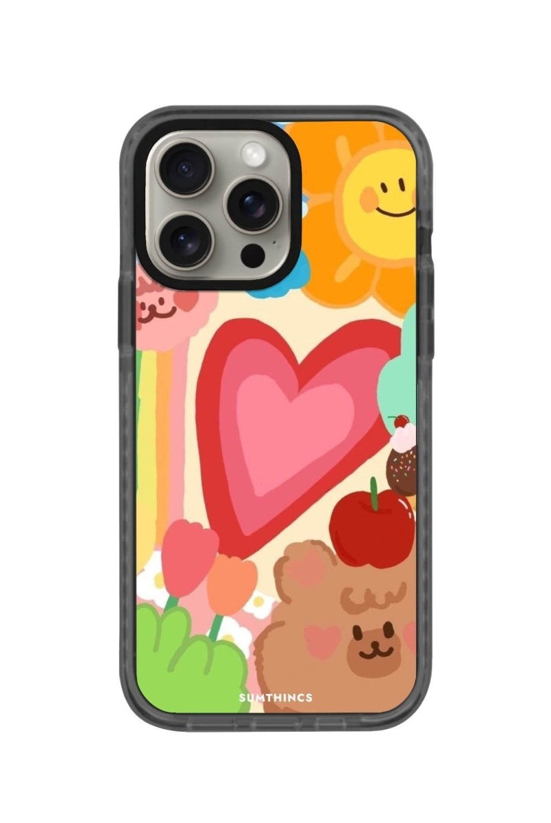 iPhone 14 Plus Happy Day Procase Şeffaf Telefon Kılıfı Antrasit - SUMTHINCS