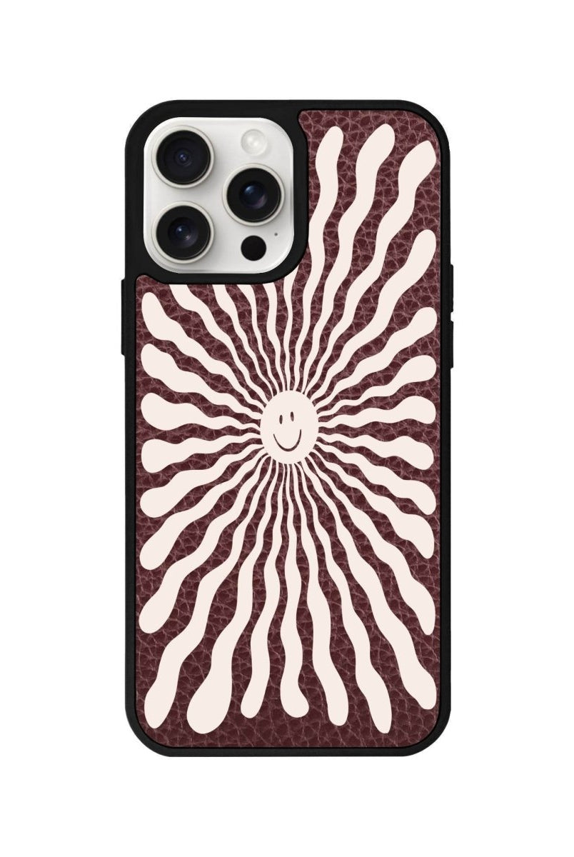 iPhone 14 Plus Happy Little Sun Leather Vegan Deri Telefon Kılıfı - SUMTHINCS
