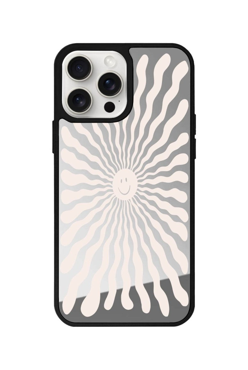 iPhone 14 Plus Happy Little Sun Mirror Aynalı Telefon Kılıfı Gümüş - SUMTHINCS