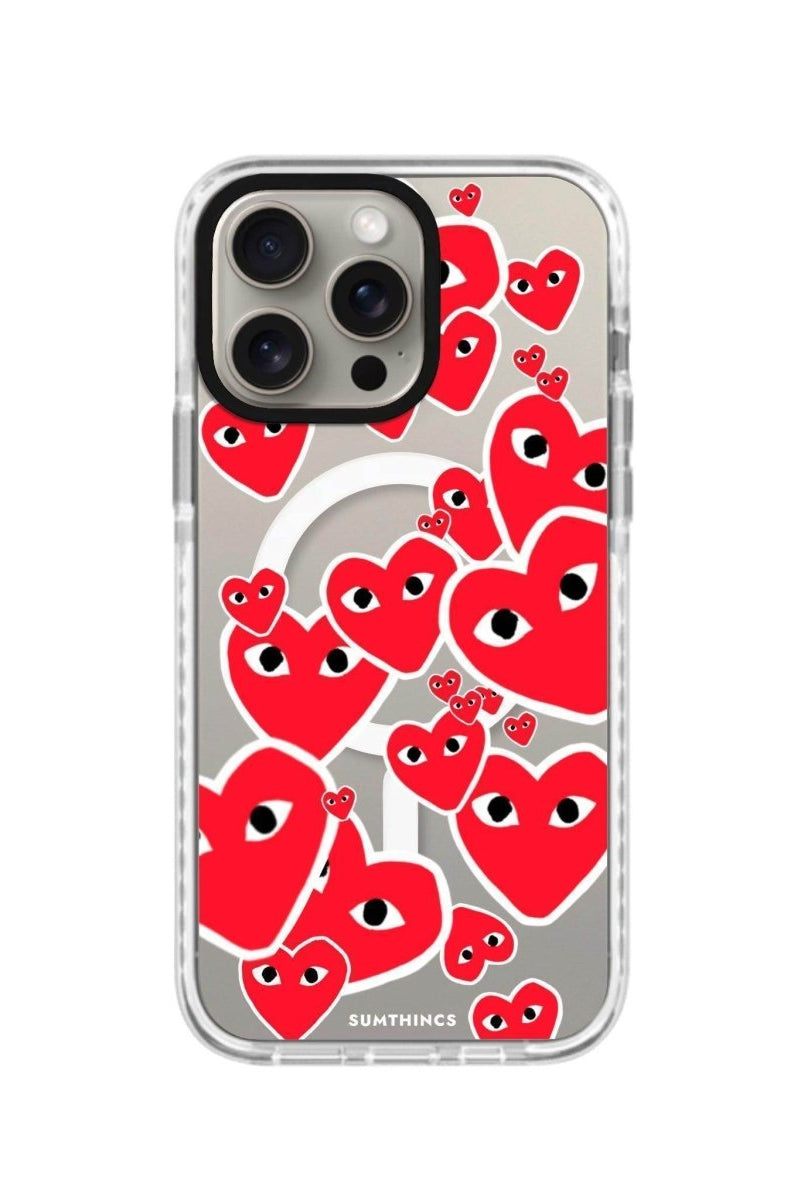 iPhone 14 Plus Hearts Magsafe Procase Şeffaf Telefon Kılıfı Beyaz Şeffaf - SUMTHINCS