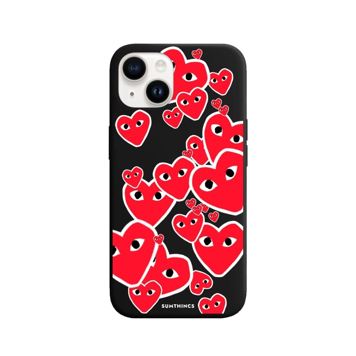 iPhone 14 Plus Hearts Premium Telefon Kılıfı Siyah - SUMTHINCS