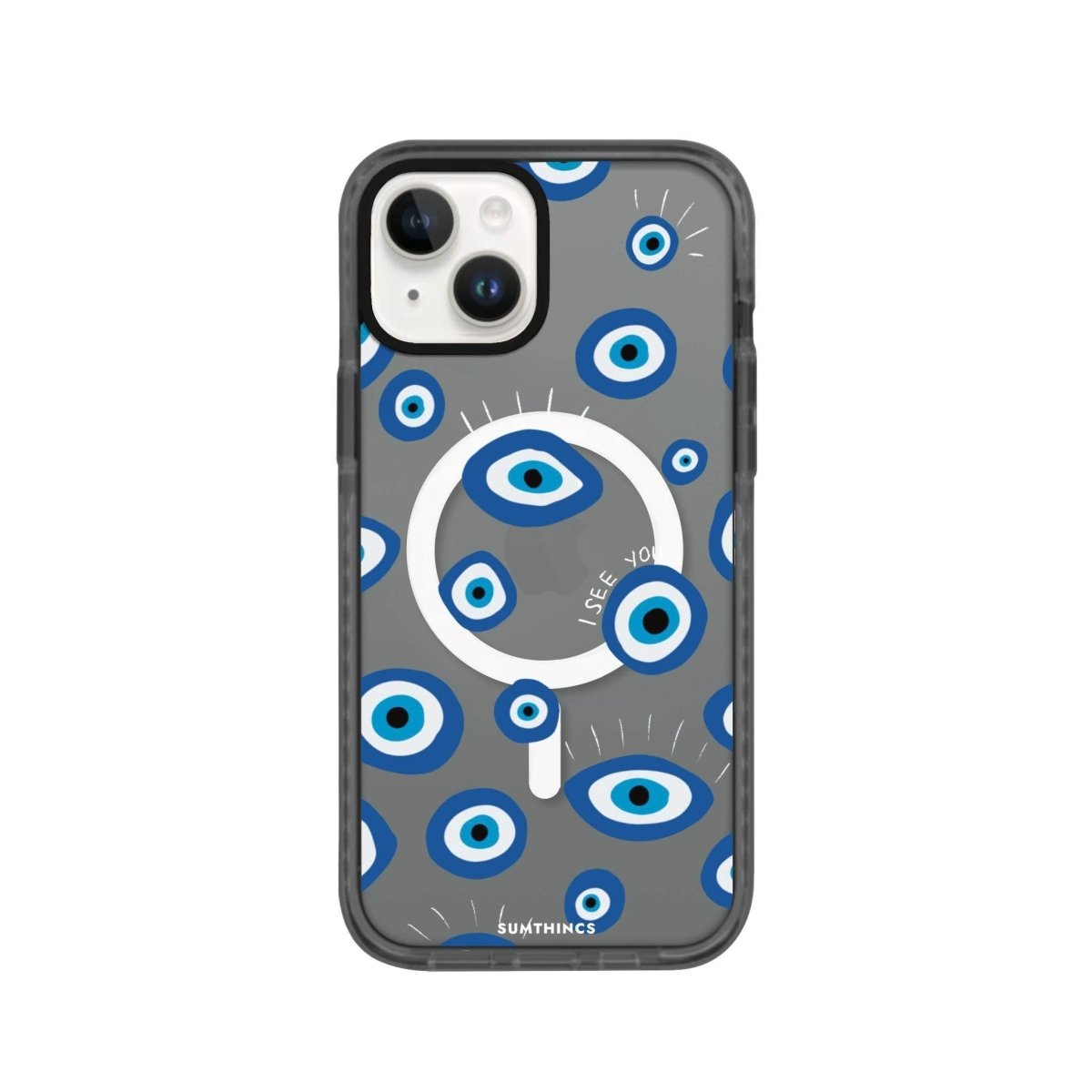 iPhone 14 Plus I See You Magsafe Procase Şeffaf Telefon Kılıfı Antrasit - SUMTHINCS