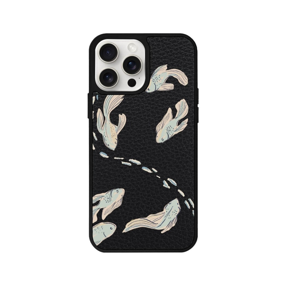 iPhone 14 Plus Koi Fish Leather Vegan Deri Telefon Kılıfı - SUMTHINCS