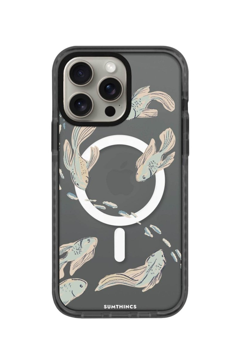 iPhone 14 Plus Koi Fish Magsafe Procase Şeffaf Telefon Kılıfı Antrasit - SUMTHINCS