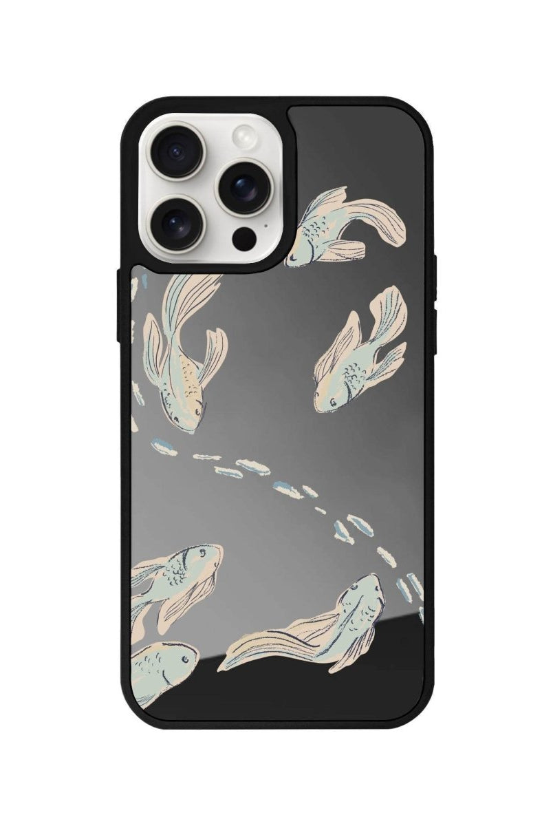 iPhone 14 Plus Koi Fish Mirror Aynalı Telefon Kılıfı Antrasit - SUMTHINCS