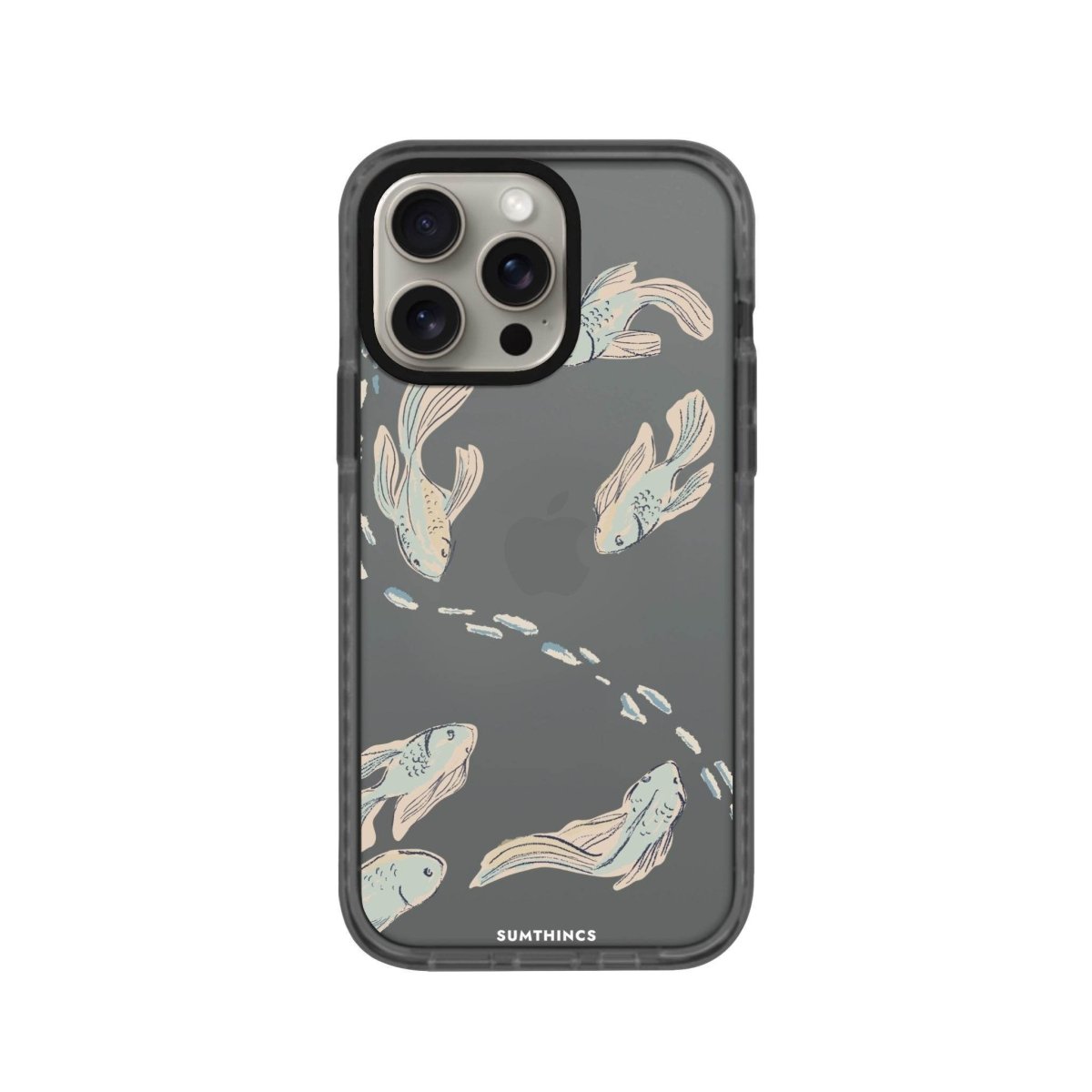 iPhone 14 Plus Koi Fish Procase Şeffaf Telefon Kılıfı Antrasit - SUMTHINCS