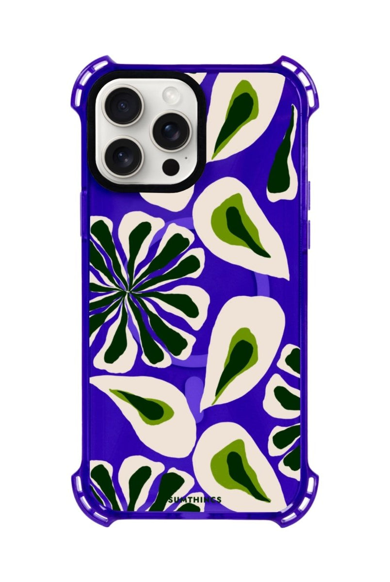 iPhone 14 Plus Leafs Bumper Magsafe Şeffaf Telefon Kılıfı Mor - SUMTHINCS