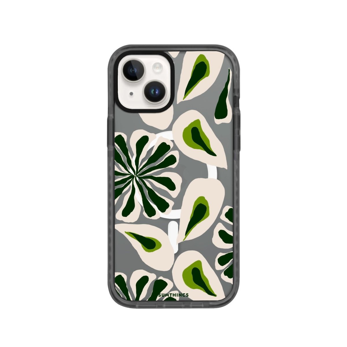 iPhone 14 Plus Leafs Magsafe Procase Şeffaf Telefon Kılıfı Antrasit - SUMTHINCS