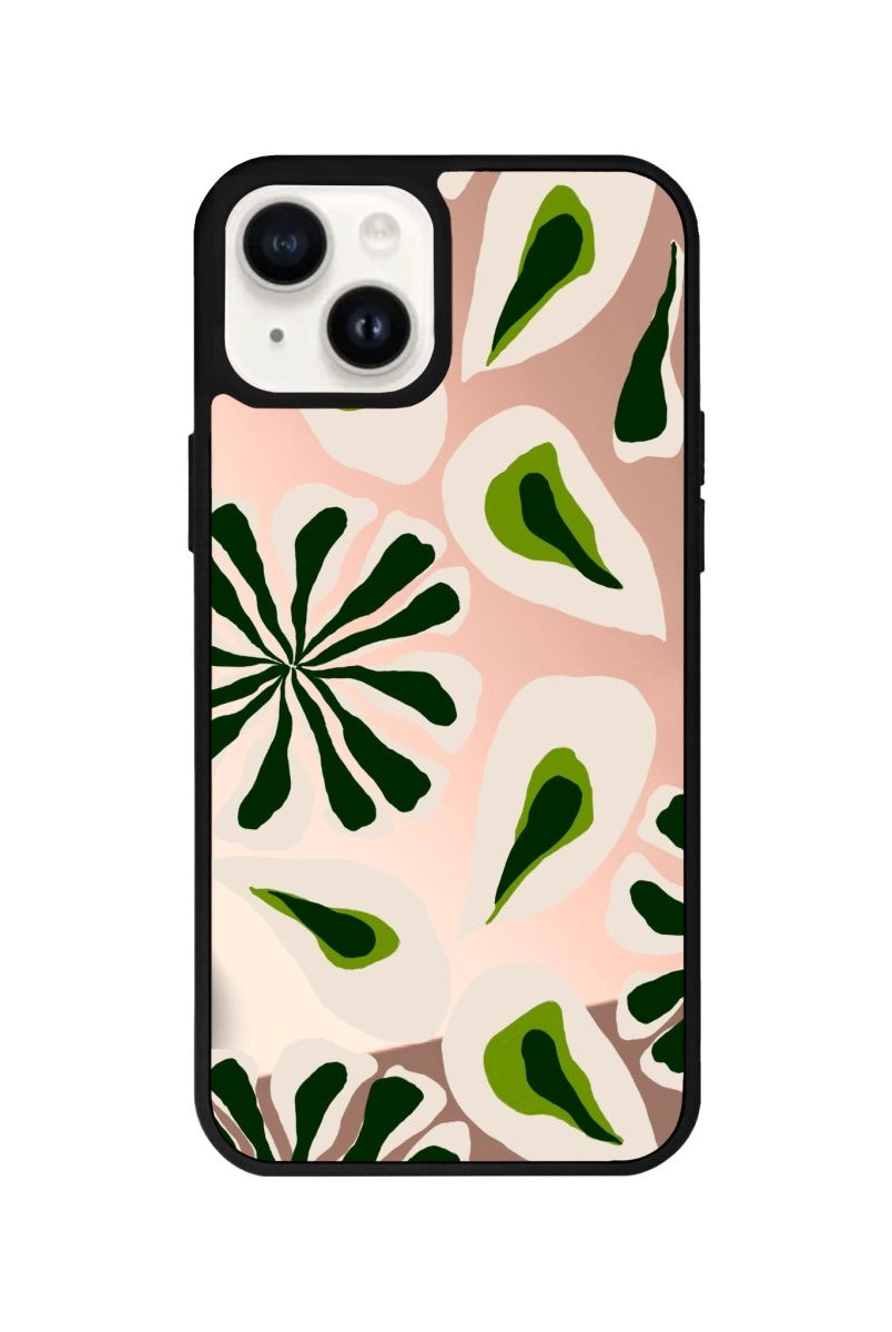 iPhone 14 Plus Leafs Mirror Aynalı Telefon Kılıfı Metalik Pembe - SUMTHINCS