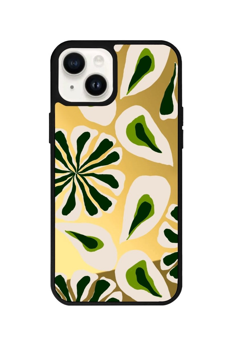 iPhone 14 Plus Leafs Mirror Aynalı Telefon Kılıfı Altın - SUMTHINCS