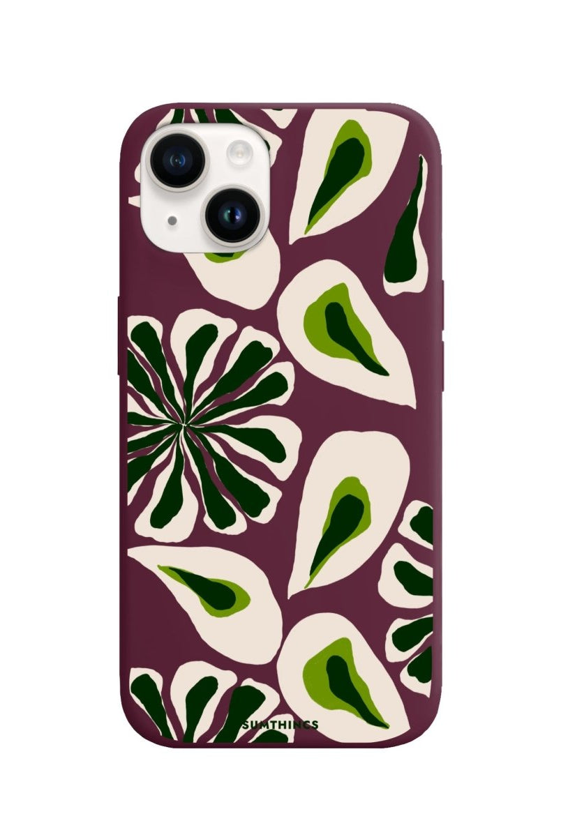 iPhone 14 Plus Leafs Premium Telefon Kılıfı Bordo - SUMTHINCS