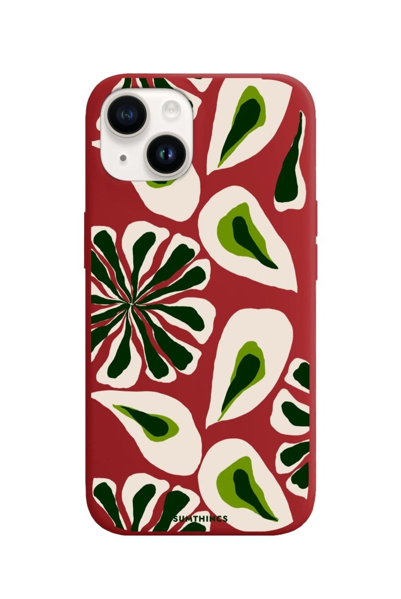 iPhone 14 Plus Leafs Premium Telefon Kılıfı Kırmızı - SUMTHINCS