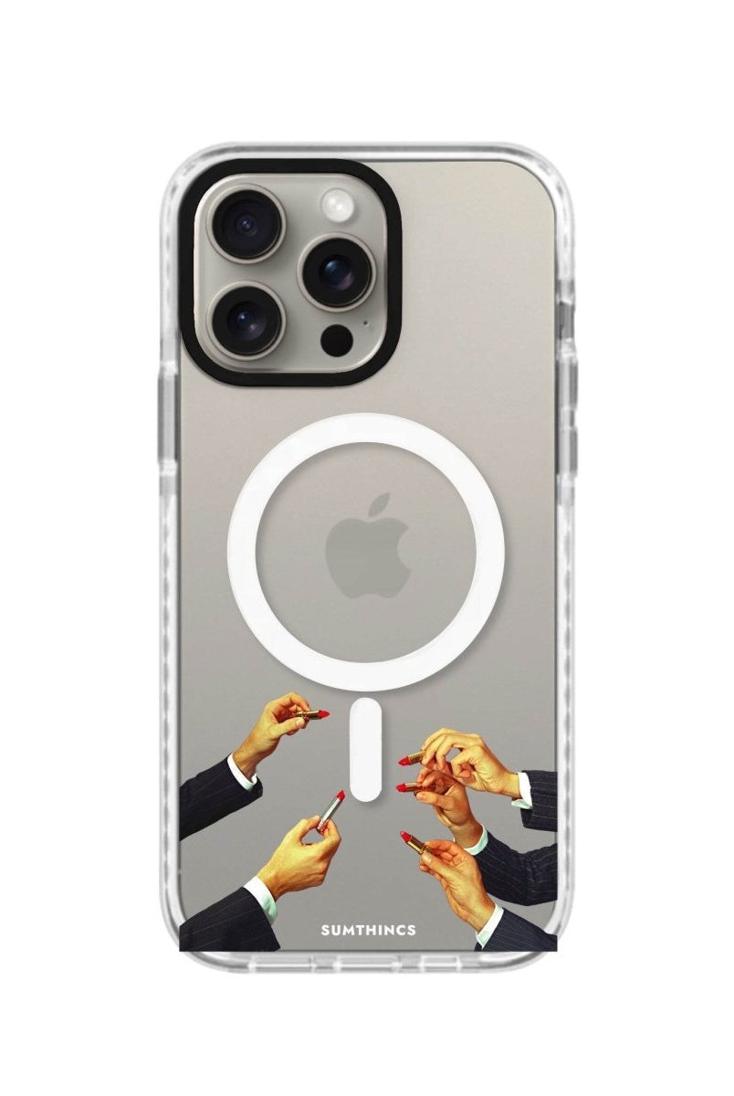 iPhone 14 Plus Lipstick Magsafe Procase Şeffaf Telefon Kılıfı Beyaz Şeffaf - SUMTHINCS