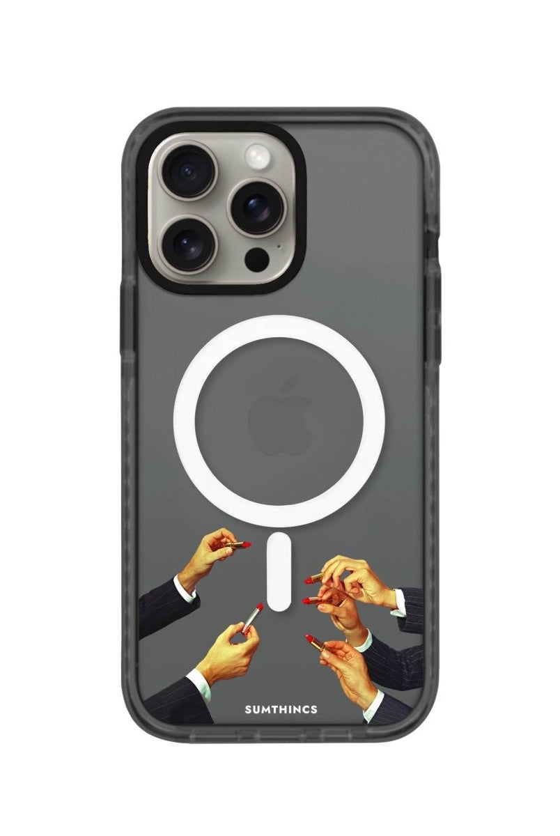 iPhone 14 Plus Lipstick Magsafe Procase Şeffaf Telefon Kılıfı Antrasit - SUMTHINCS