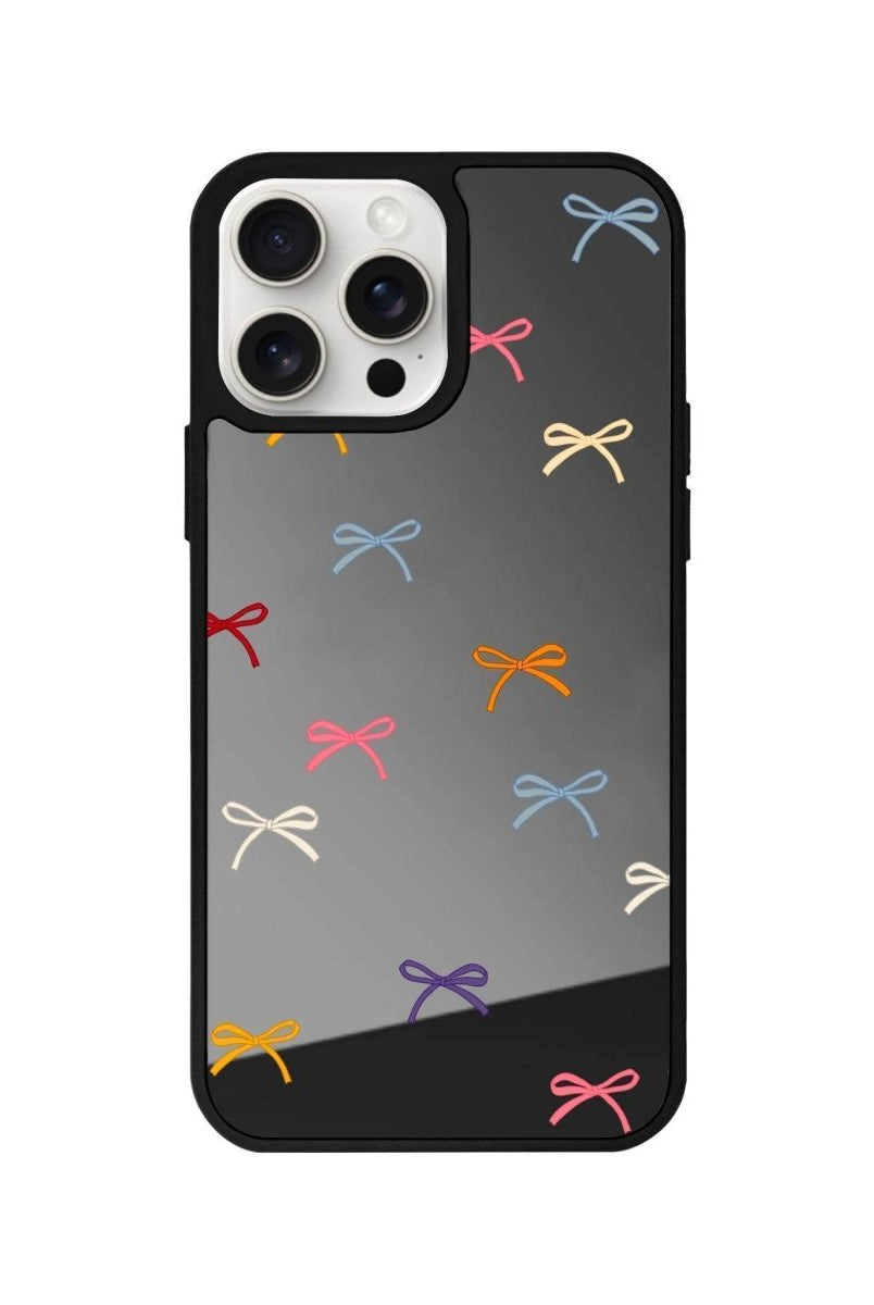 iPhone 14 Plus Little Bows Mirror Aynalı Telefon Kılıfı Antrasit - SUMTHINCS