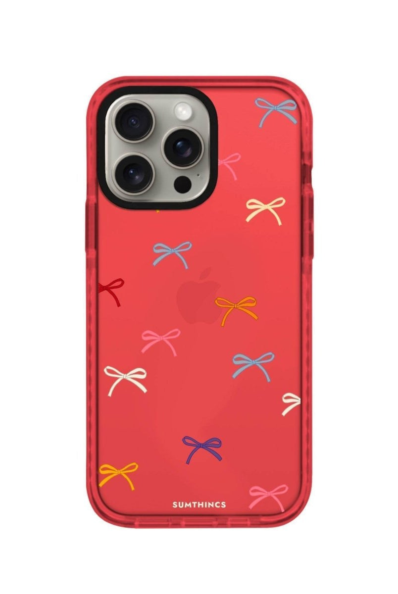 iPhone 14 Plus Little Bows Procase Şeffaf Telefon Kılıfı Kırmızı - SUMTHINCS