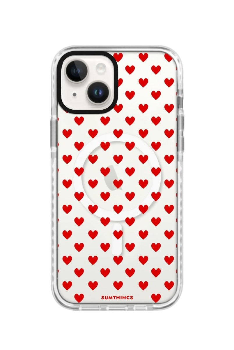 iPhone 14 Plus Little Hearts Magsafe Procase Şeffaf Telefon Kılıfı Beyaz Şeffaf - SUMTHINCS