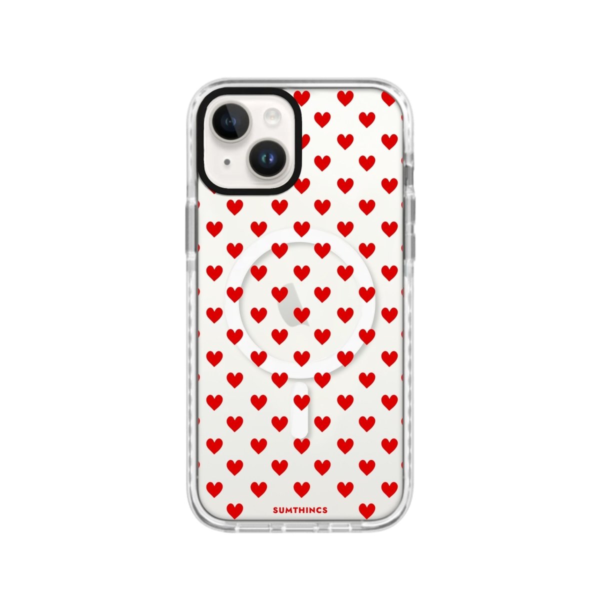 iPhone 14 Plus Little Hearts Magsafe Procase Şeffaf Telefon Kılıfı Beyaz Şeffaf - SUMTHINCS