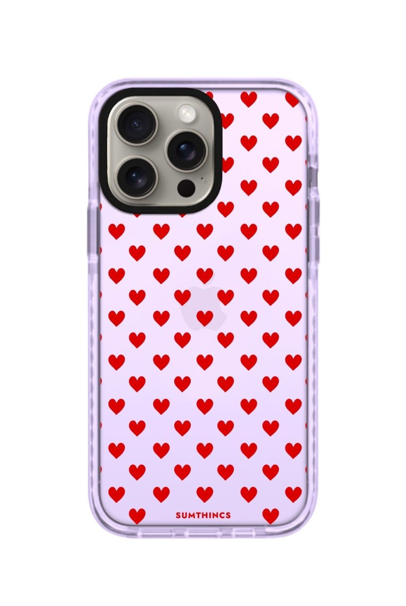 iPhone 14 Plus Little Hearts Procase Şeffaf Telefon Kılıfı Lila - SUMTHINCS