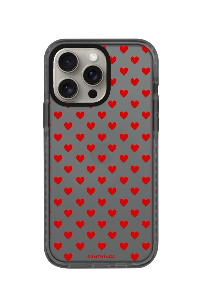 iPhone 14 Plus Little Hearts Procase Şeffaf Telefon Kılıfı Antrasit - SUMTHINCS