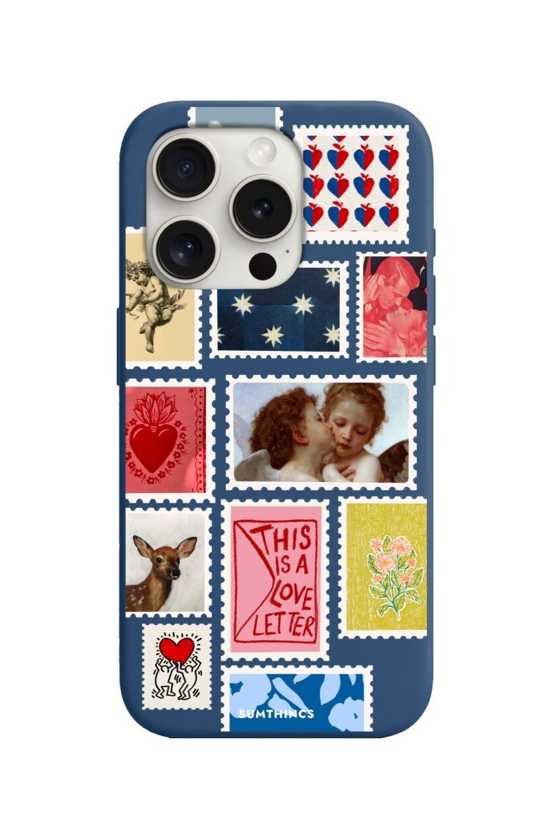 iPhone 14 Plus Love Letter Premium Telefon Kılıfı Pasifik Mavi - SUMTHINCS