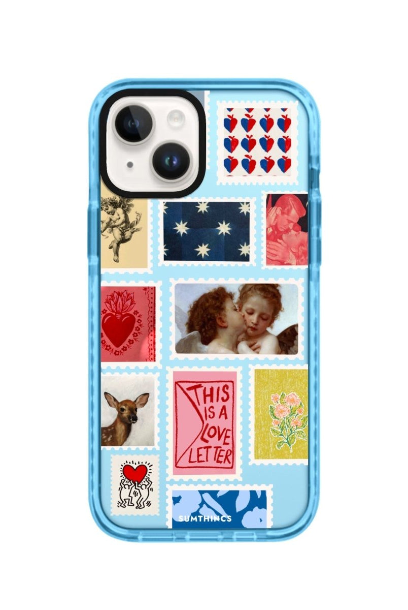 iPhone 14 Plus Love Letter Procase Şeffaf Telefon Kılıfı Mavi - SUMTHINCS