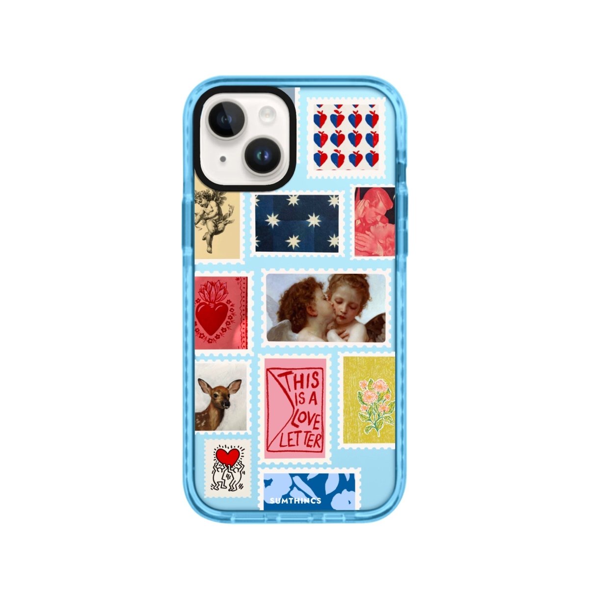 iPhone 14 Plus Love Letter Procase Şeffaf Telefon Kılıfı Mavi - SUMTHINCS