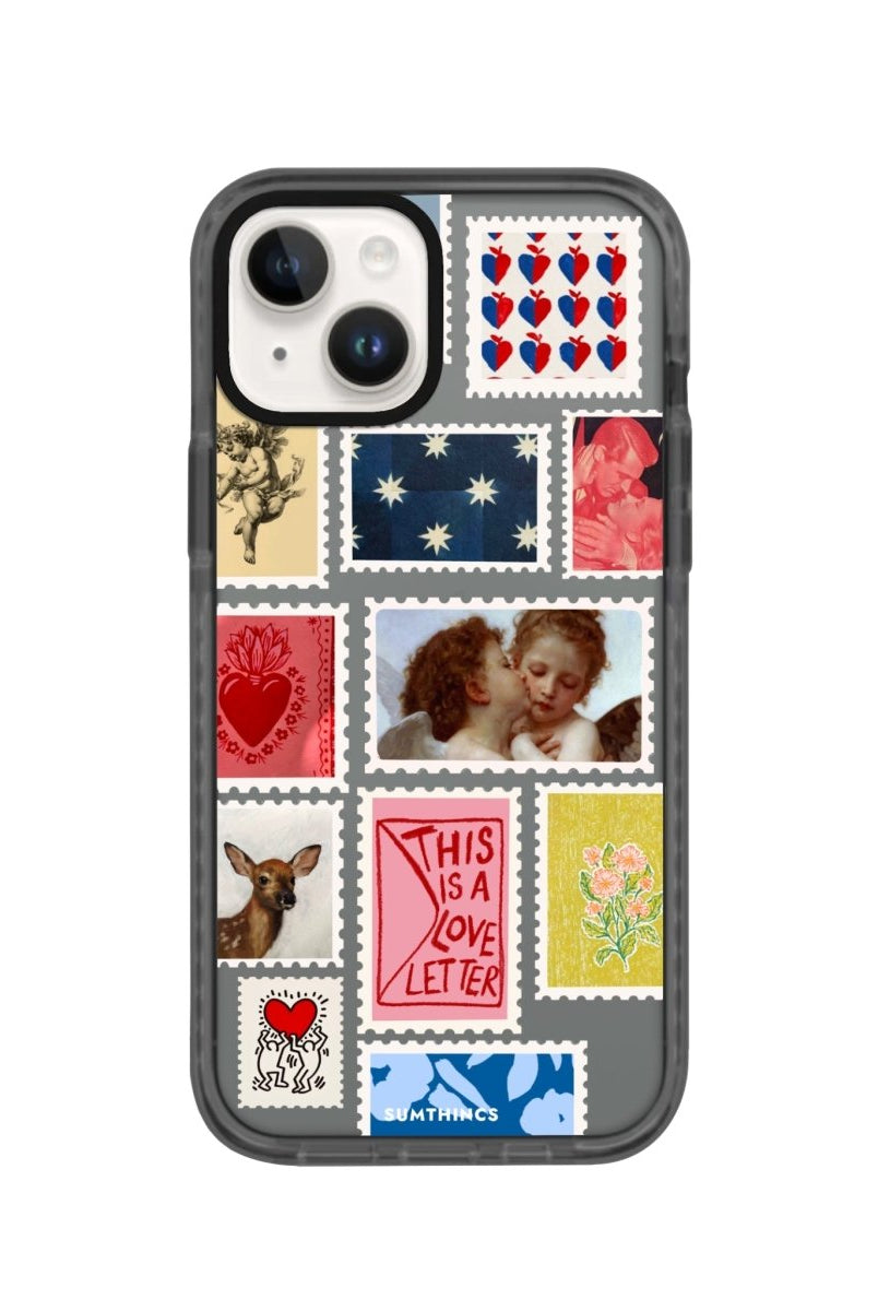 iPhone 14 Plus Love Letter Procase Şeffaf Telefon Kılıfı Antrasit - SUMTHINCS