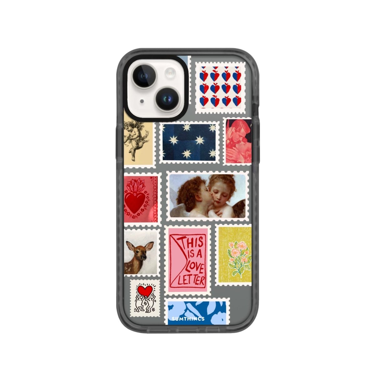 iPhone 14 Plus Love Letter Procase Şeffaf Telefon Kılıfı Antrasit - SUMTHINCS