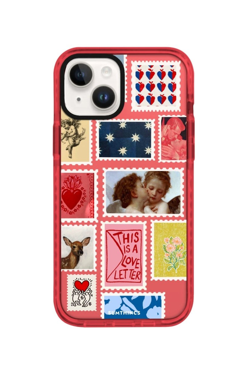 iPhone 14 Plus Love Letter Procase Şeffaf Telefon Kılıfı Kırmızı - SUMTHINCS