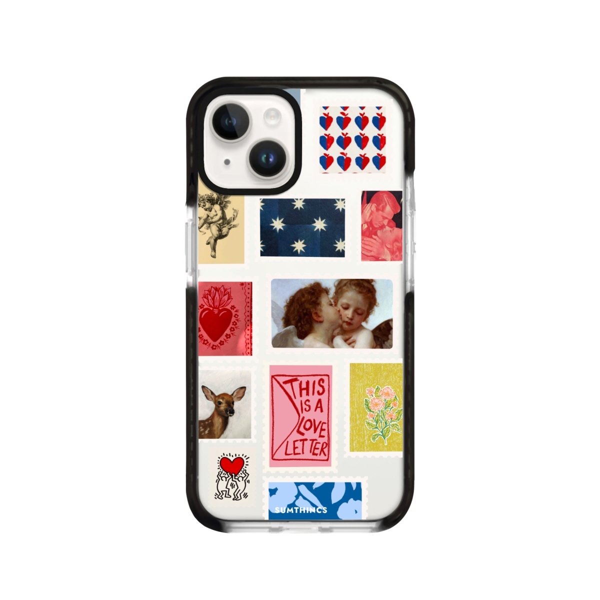 iPhone 14 Plus Love Letter Procase Şeffaf Telefon Kılıfı Siyah Şeffaf - SUMTHINCS