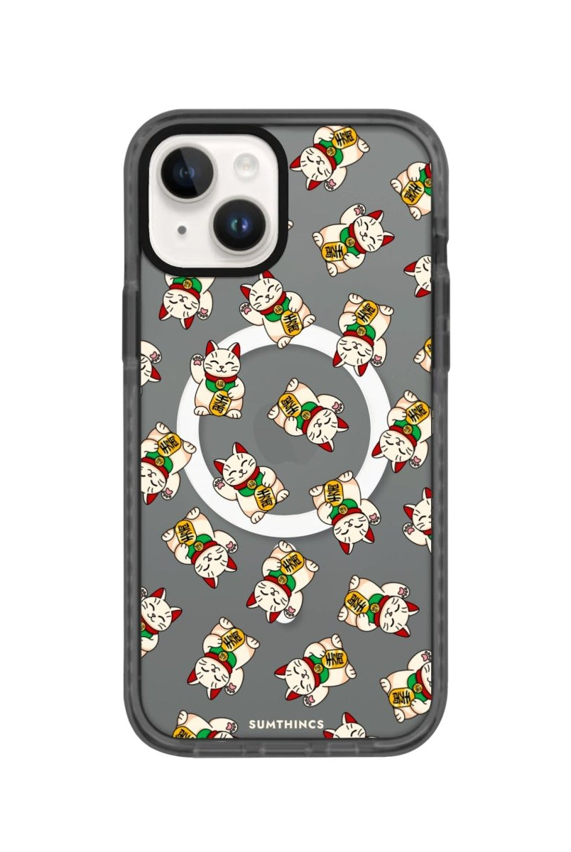iPhone 14 Plus Maneki Neko Magsafe Procase Şeffaf Telefon Kılıfı Antrasit - SUMTHINCS