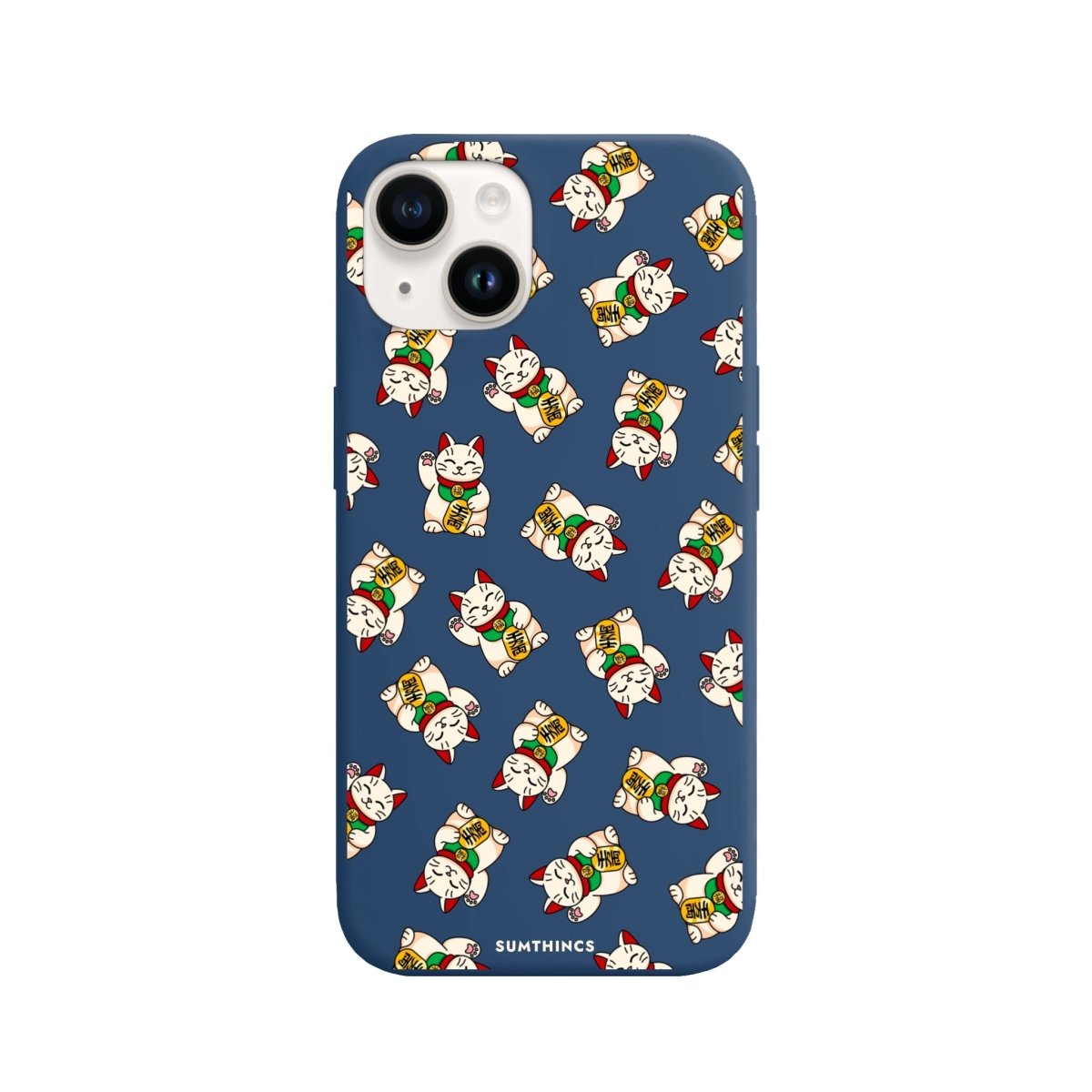 iPhone 14 Plus Maneki Neko Premium Telefon Kılıfı Pasifik Mavi - SUMTHINCS