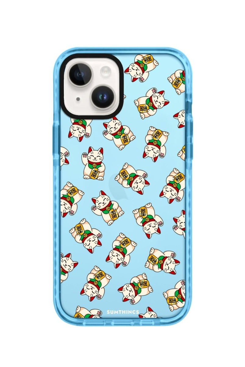 iPhone 14 Plus Maneki Neko Procase Şeffaf Telefon Kılıfı Mavi - SUMTHINCS