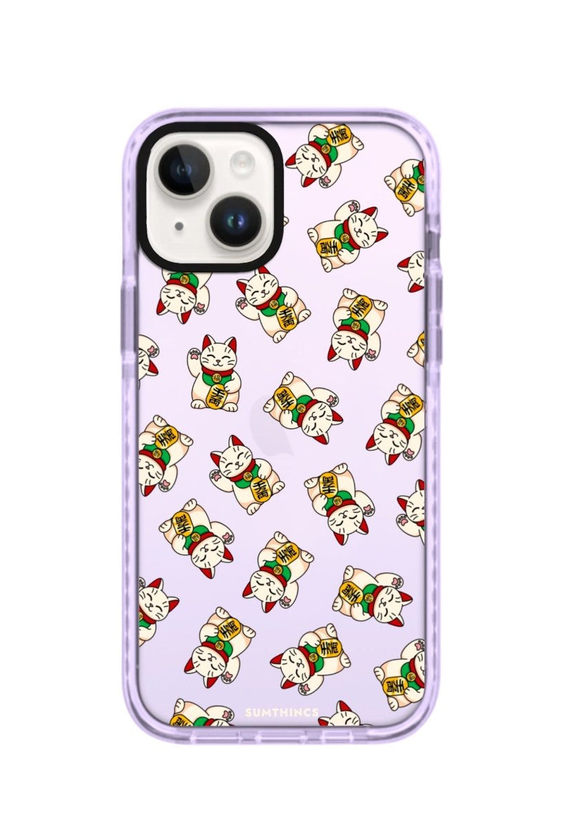 iPhone 14 Plus Maneki Neko Procase Şeffaf Telefon Kılıfı Lila - SUMTHINCS