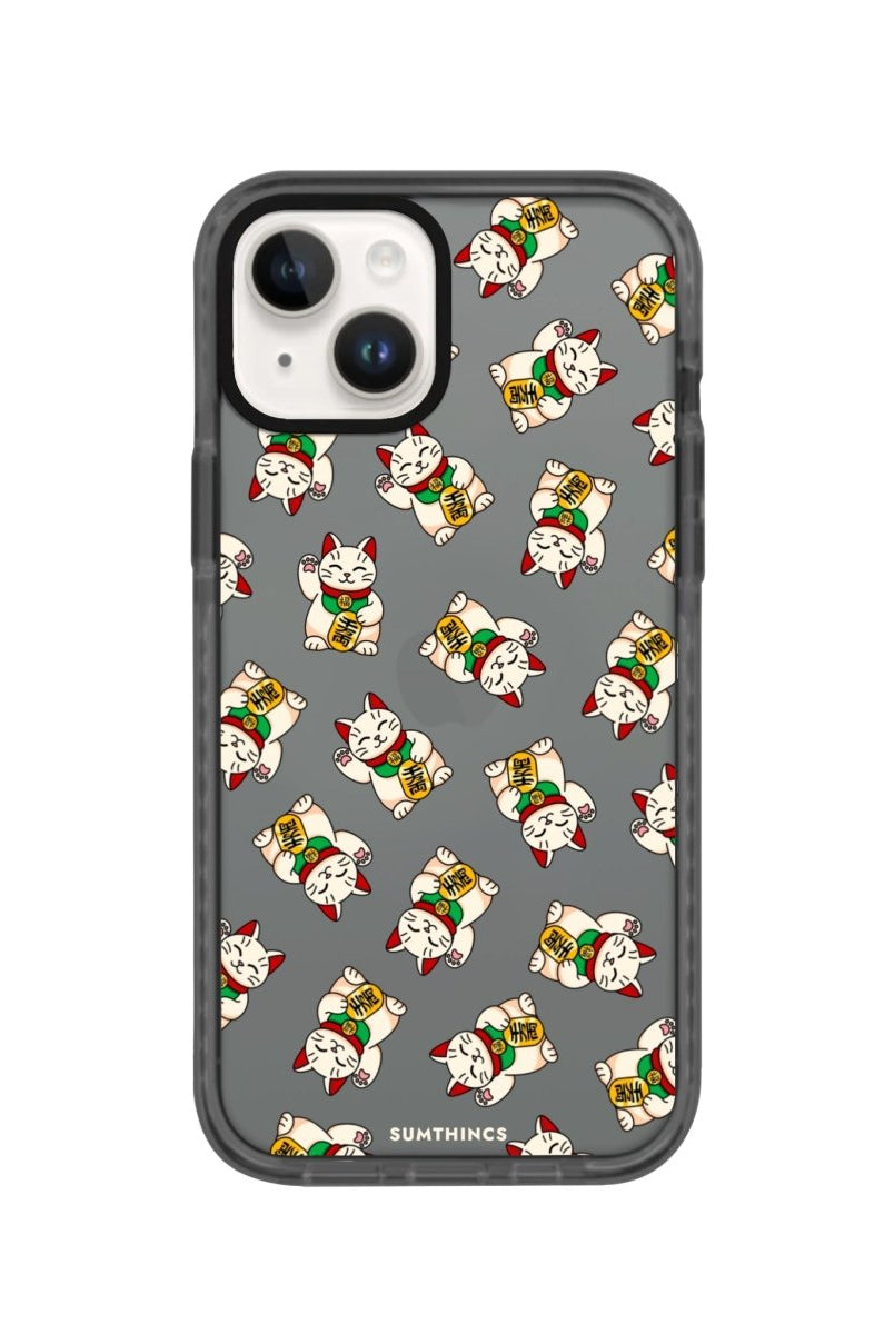 iPhone 14 Plus Maneki Neko Procase Şeffaf Telefon Kılıfı Antrasit - SUMTHINCS