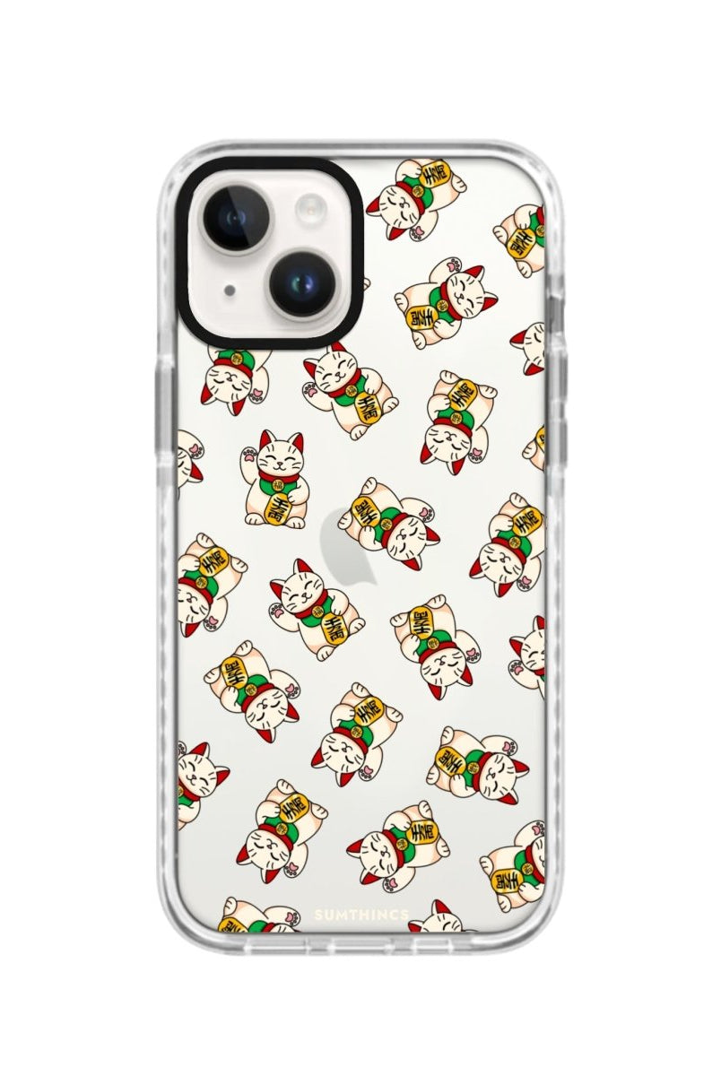 iPhone 14 Plus Maneki Neko Procase Şeffaf Telefon Kılıfı Beyaz Şeffaf - SUMTHINCS