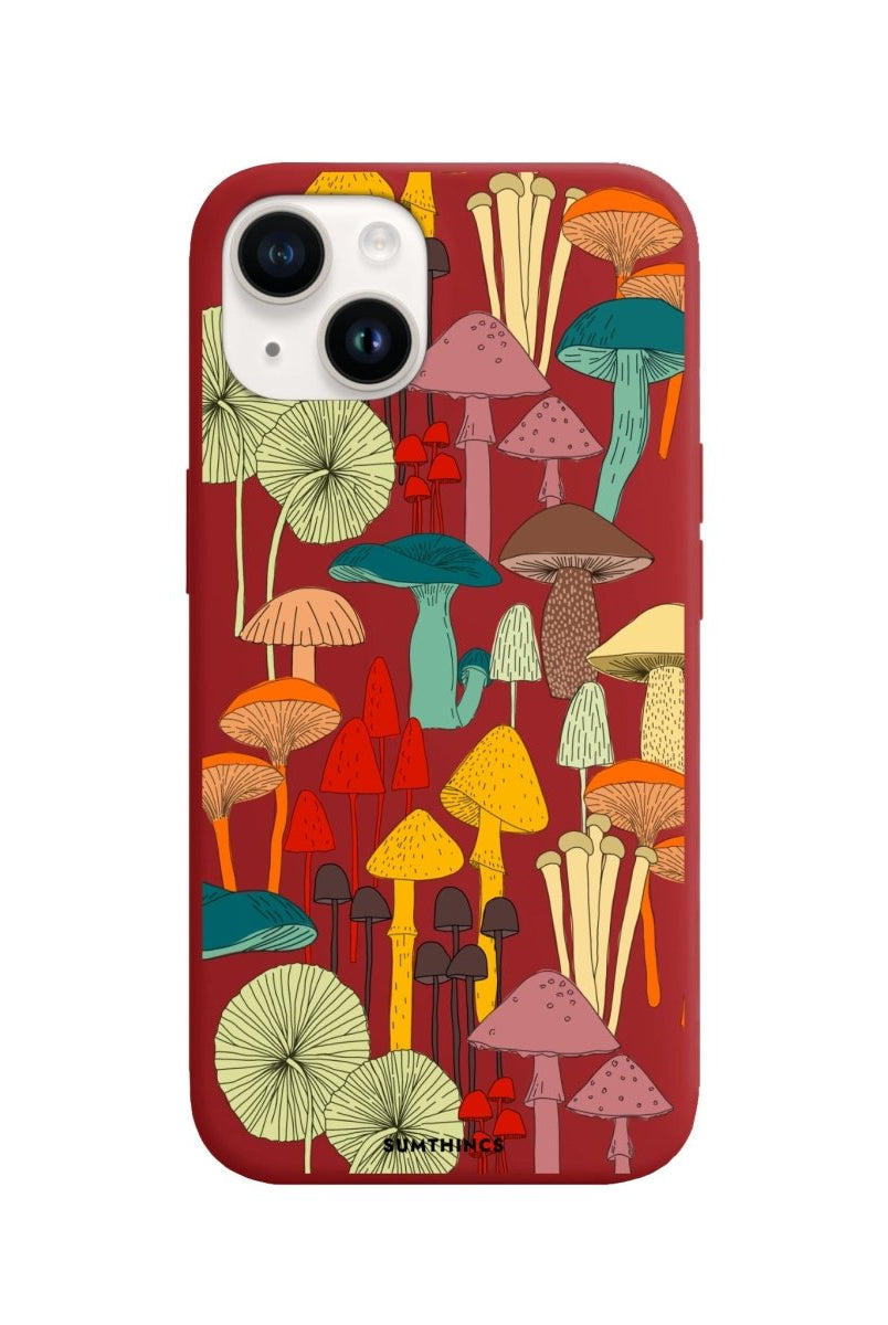 iPhone 14 Plus Mushrooms Premium Telefon Kılıfı Kırmızı - SUMTHINCS