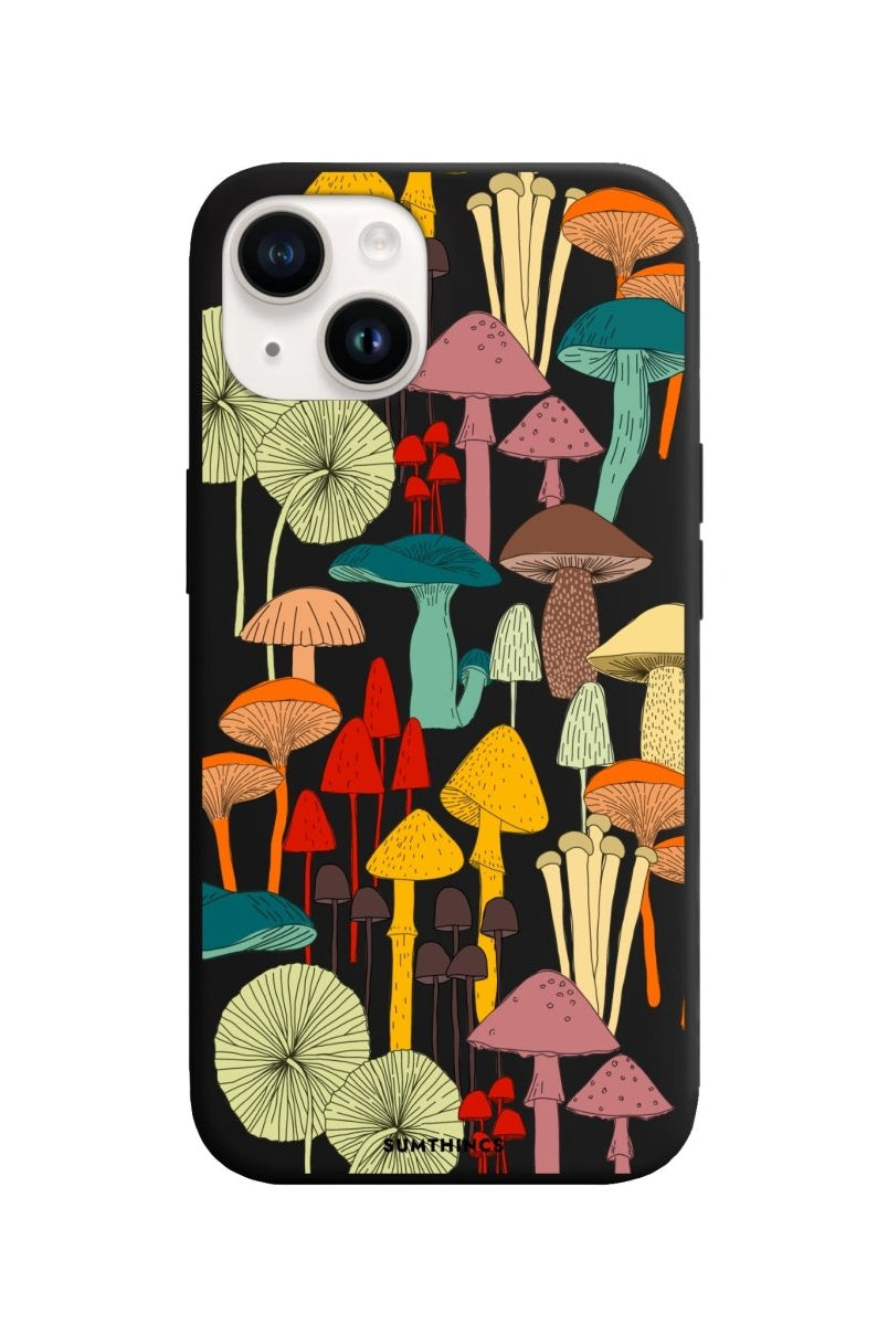 iPhone 14 Plus Mushrooms Premium Telefon Kılıfı Siyah - SUMTHINCS
