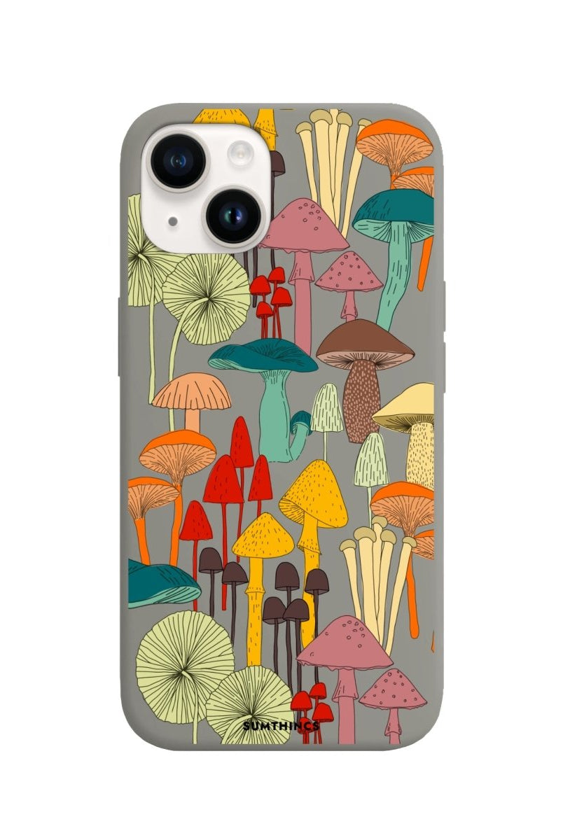 iPhone 14 Plus Mushrooms Premium Telefon Kılıfı Gri - SUMTHINCS