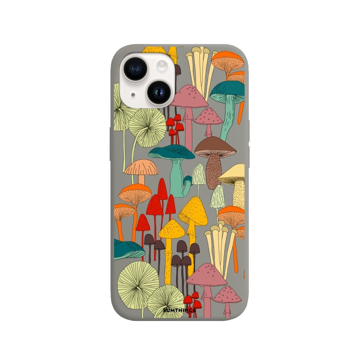 iPhone 14 Plus Mushrooms Premium Telefon Kılıfı Gri - SUMTHINCS