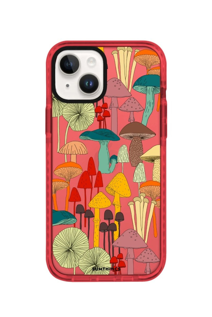 iPhone 14 Plus Mushrooms Procase Şeffaf Telefon Kılıfı Kırmızı - SUMTHINCS