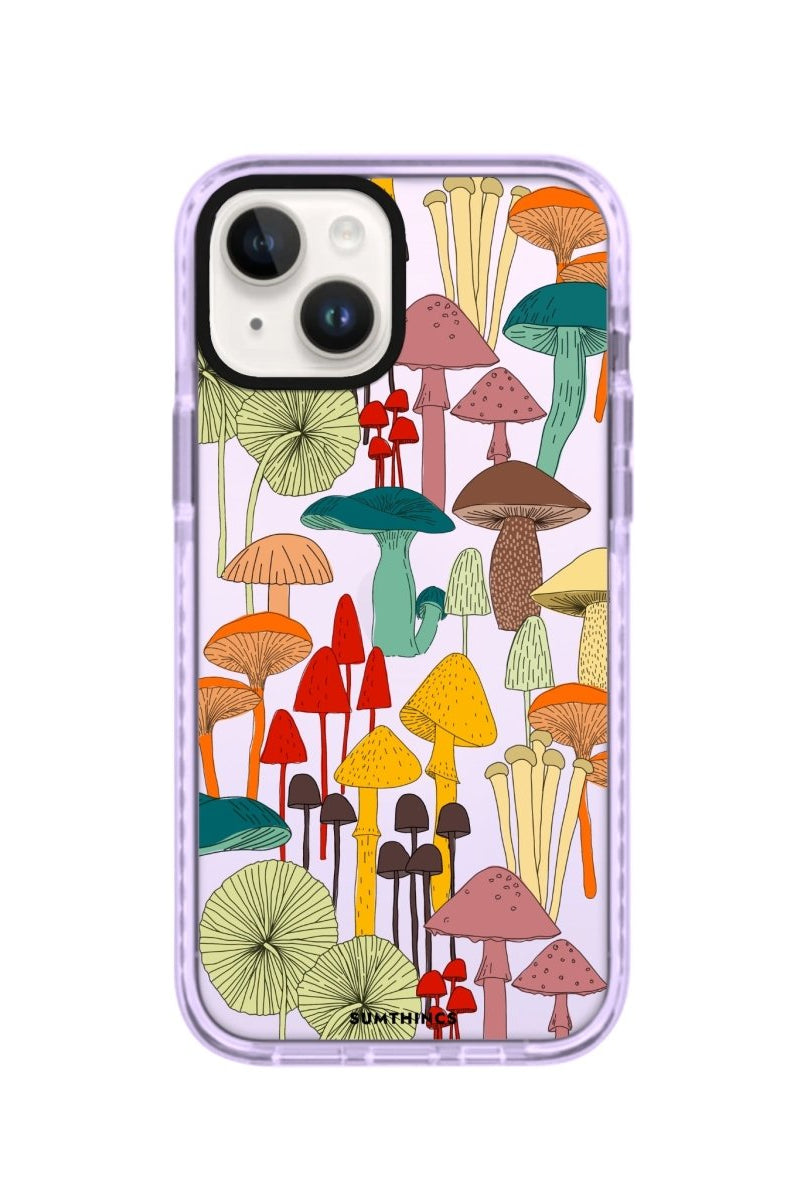 iPhone 14 Plus Mushrooms Procase Şeffaf Telefon Kılıfı Lila - SUMTHINCS