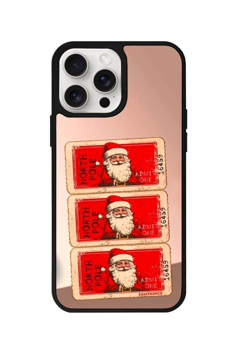 iPhone 14 Plus Northpole Ticket Mirror Aynalı Telefon Kılıfı Metalik Pembe - SUMTHINCS