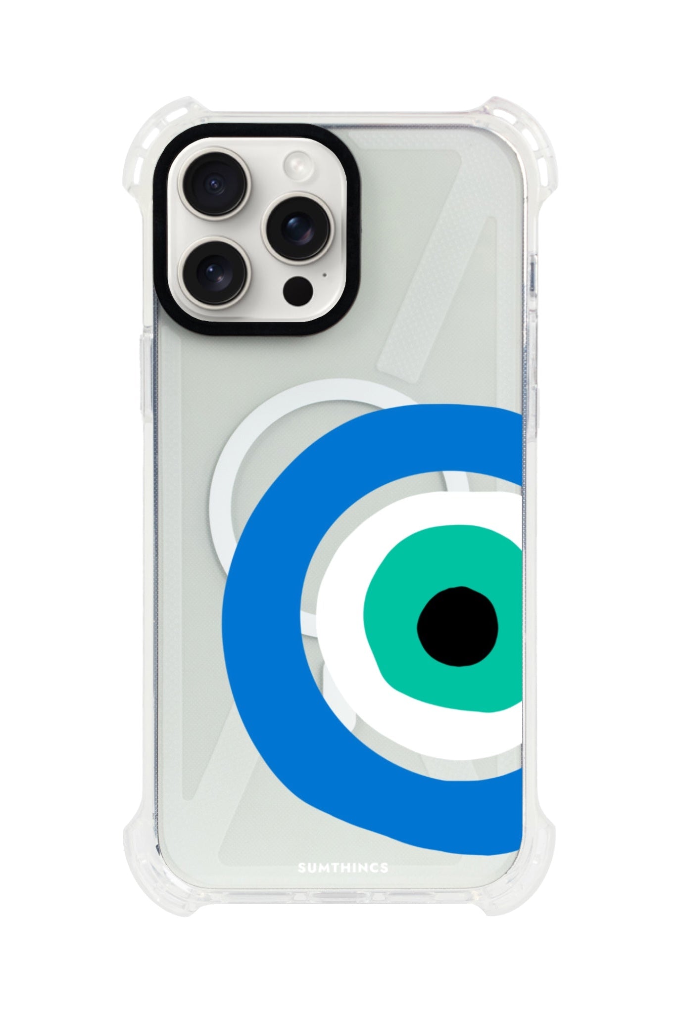 iPhone 14 Plus Ocean Eye Bumper Magsafe Şeffaf Telefon Kılıfı Beyaz Şeffaf - SUMTHINCS