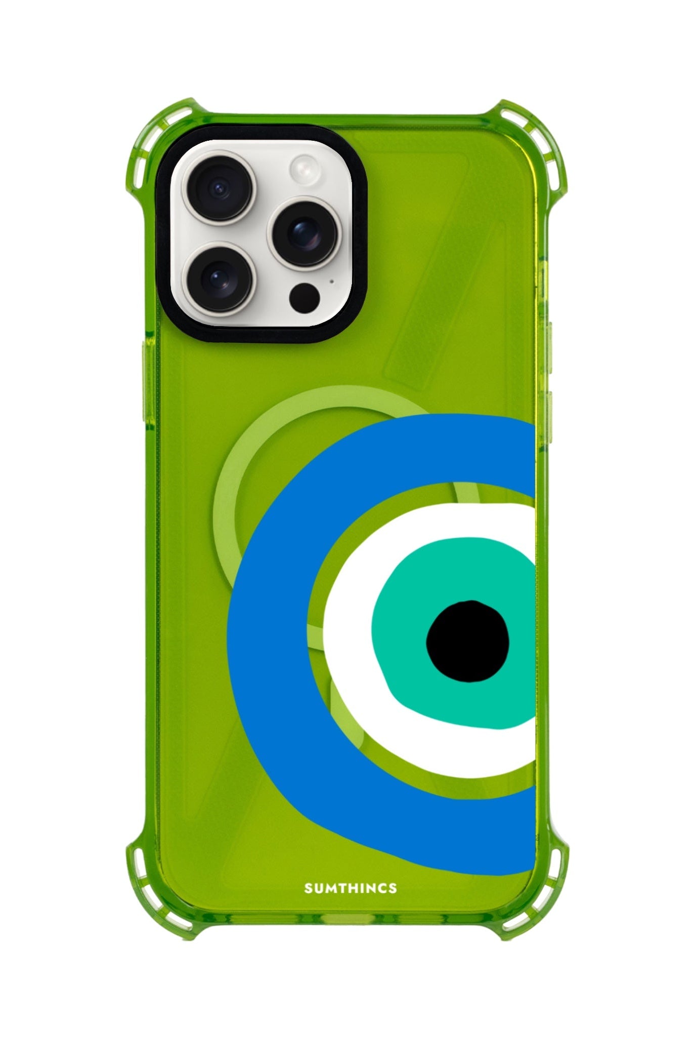 iPhone 14 Plus Ocean Eye Bumper Magsafe Şeffaf Telefon Kılıfı Yeşil - SUMTHINCS