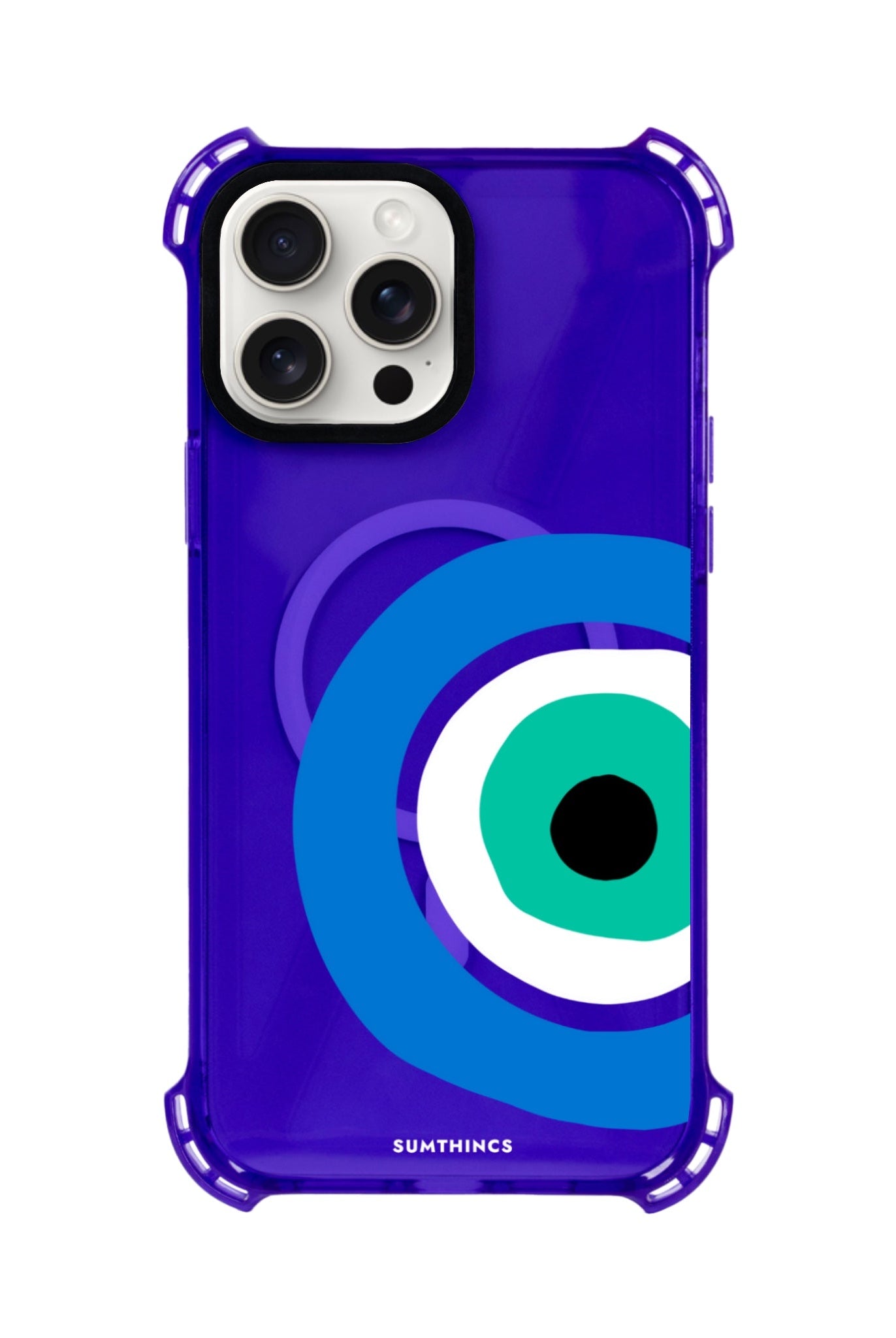 iPhone 14 Plus Ocean Eye Bumper Magsafe Şeffaf Telefon Kılıfı Mor - SUMTHINCS