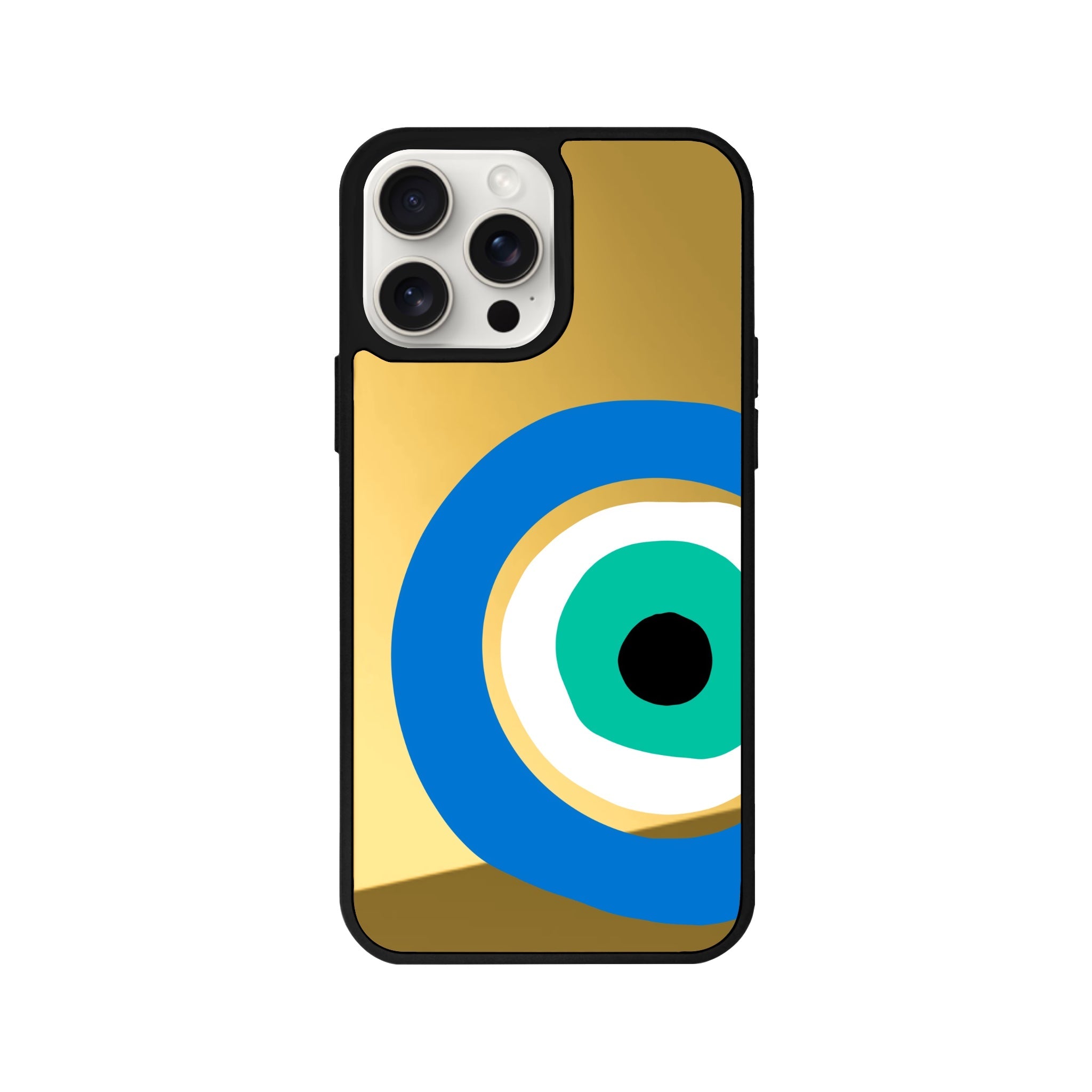 iPhone 14 Plus Ocean Eye Mirror Aynalı Telefon Kılıfı Altın - SUMTHINCS